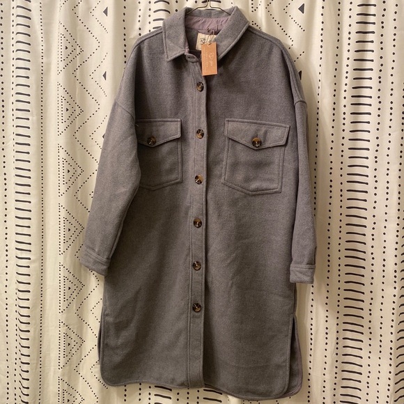 4-Pocket Gray Shacket - Picture 1 of 13